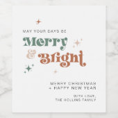 ボホクリスマスワインボトルラベル飲料ギフトラベル ワインラベル (シングルラベル)