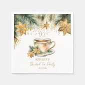 ボホクリスマス冬のブライダルシャワーティーパーティー スタンダードカクテルナプキン (正面)