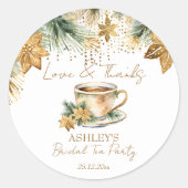 ボホクリスマス冬のブライダルシャワー ティーパーティー お気に入り ラウンドシール (正面)