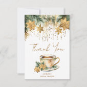 ボホクリスマス冬のブライダルシャワー ティーパーティー サンキューカード (正面)