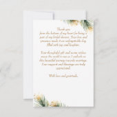 ボホクリスマス冬のブライダルシャワー ティーパーティー サンキューカード (裏面)