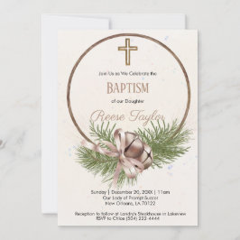 ボホクリスマス木造リースバプテスマ 招待状