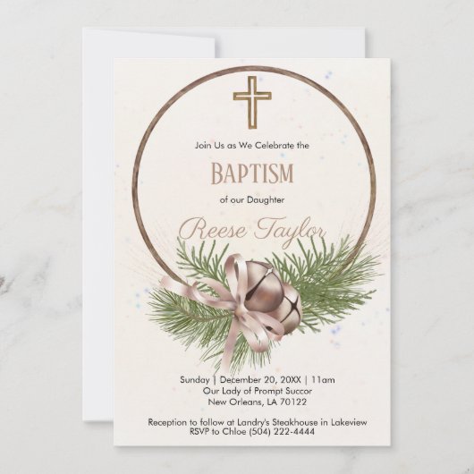 ボホクリスマス木造リースバプテスマ 招待状 (正面)