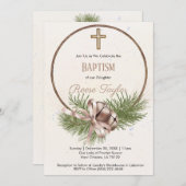 ボホクリスマス木造リースバプテスマ 招待状 (正面/裏面)