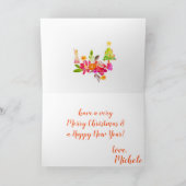 ボホクリスマス赤鼻トナカイフローラ水彩 シーズンカード (内部)