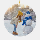 ボホクリスマス魔法フェスティバルホリデーフォト セラミックオーナメント (裏面)