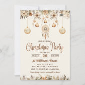 ボホクリスマス フローラル クリスマスパーティ 招待状 (正面)