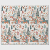 ボホクリスマモダンスホリデーコラージュ ラッピングペーパー (フラット)