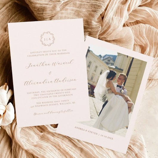 ボホクリームアンドテラコッタ秋の結婚式 招待状