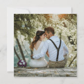 ボホクリームウォーターカラーワイルドフラワーフォト結婚ズ 招待状 (裏面)