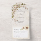 ボホクリームデイジー&ドライグラスディナー オールインワン招待状 (内側)