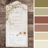 ボホクリームデイジー&ドライグラスディナー オールインワン招待状