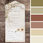 ボホクリームデイジー&ドライグラスnoディナー オールインワン招待状