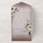 ボホクリームバラスパークルブラウンQRコード オールインワン招待状 (外側)