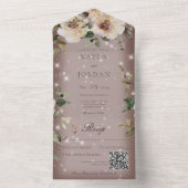 ボホクリームバラスパークルブラウンQRコード オールインワン招待状 (内側)