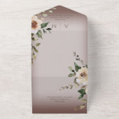 ボホクリームバラブラウンディナー オールインワン招待状 (外側)