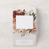 ボホクリームバーガンディ秋フローラディナー オールインワン招待状 (外側)