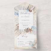 ボホクリームビーチディナ素朴ー オールインワン招待状 (内側)