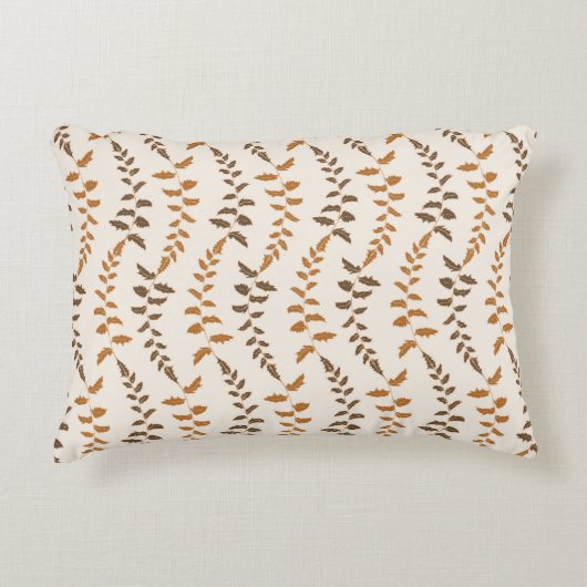 ボホクリームファーンストリングス – シームレスなパターン。 アクセントクッション (正面)