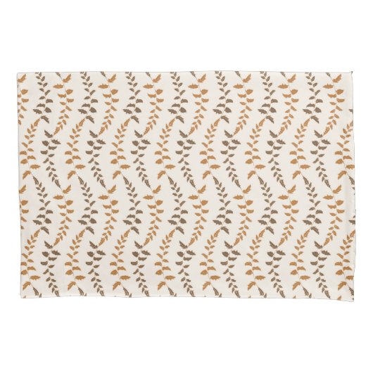 ボホクリームファーンストリングス – シームレスなパターン。 枕カバー (正面)