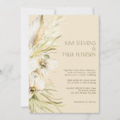 ボホクリームフローラ植物性パンパスグラス結婚ズ 招待状 (正面)