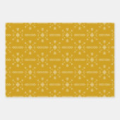 ボホクリーム，グレーと黄色のデザイン ラッピングペーパーシート (正面3)