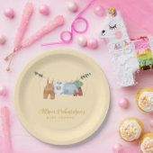 ボホクロザライン少年パステルイエロー紙プレート ペーパープレート (パーティー)