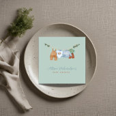 ボホクロザライン少年パステルグリーンペーパーナプキン スタンダードカクテルナプキン