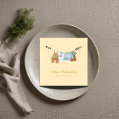 ボホクロザライン男の子パステル水色ベビーシャワー スタンダードカクテルナプキン