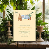 ボホクロザライン男の子パステル水色ベビーシャワー 招待状