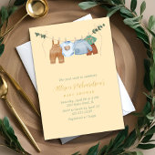 ボホクロザライン男の子パステル水色ベビーシャワー 招待状