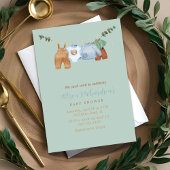 ボホクロザライン男の子パステル水色ベビーシャワー 招待状