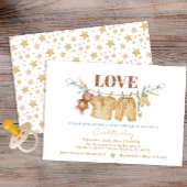 ボホクロセスラインウォーターカラーベビーシャワー招待状 招待状