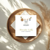 ボホクロセスラインガールブルー白と緑 スタンダードカクテルナプキン