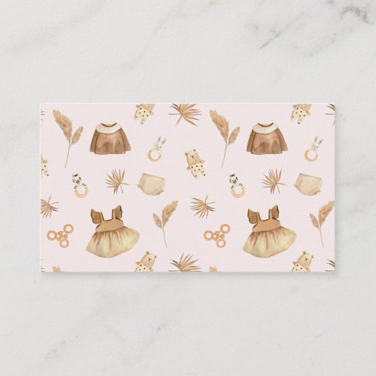 ボホクロセスラインガールベビーおむつラッフルチケット エンクロージャーカード (裏面)