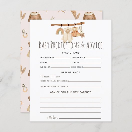 ボホクロセスラインガールベビー予測とアドバイス (正面/裏面)