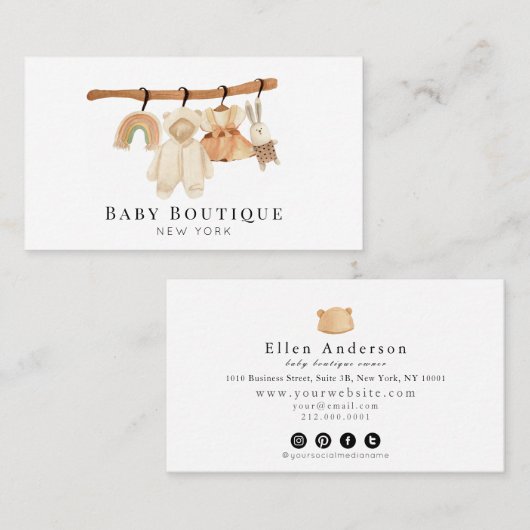 ボホクロセスリンベビーブティックソーシャルメディアビジネス 名刺 (正面/裏面)