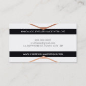 ボホクールロアステカグストライプのシンプルバラ金ゴールド 名刺 (裏面)