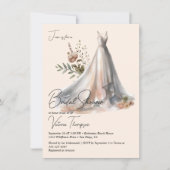 ボホグラデーションのド結婚レスフローラブライダルシャワー 招待状 (正面)