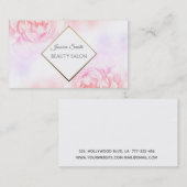 ボホグラマラスエレガントシックな水彩牡丹 名刺 (正面/裏面)