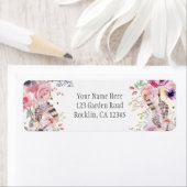 ボホグラムフラワーズ〔雄ジカの〕枝角&フェザー素朴 ラベル (インサイチュ)