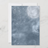 ボホグラムブルー、シルバー、金ゴールドフルムーン誕生日 招待状 (裏面)