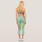 ボホグラムマーブル |ネオミントグリーンと金ゴールドグリッター カプリレギンス (裏面)