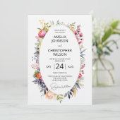 ボホグラム結婚式招待状 – 水彩牡丹 招待状 (スタンド正面)