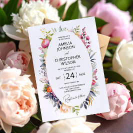ボホグラム結婚式招待状 – 水彩牡丹 招待状
