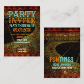 ボホグランジギター音楽パーティー招待状カード エンクロージャーカード (正面/裏面)