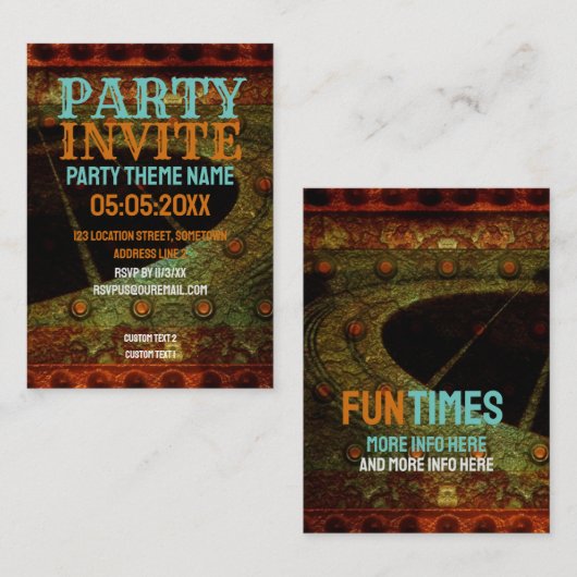 ボホグランジギター音楽パーティー招待状カード エンクロージャーカード (正面/裏面)