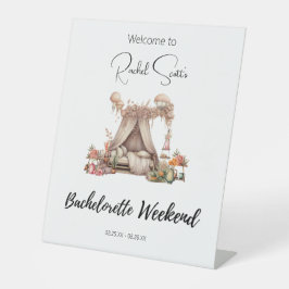 ボホグランピングバチェロレッテウェルカムサイン 台座サイン
