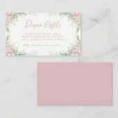 ボホグリーニーピンクフローラベビーシャワーオムツラッフル エンクロージャーカード (正面/裏面)