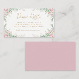 ボホグリーニーピンクフローラベビーシャワーオムツラッフル エンクロージャーカード